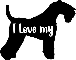  Kerry Blue. I love my dog Dog silhouette dog breeds logo dog monogram vector
