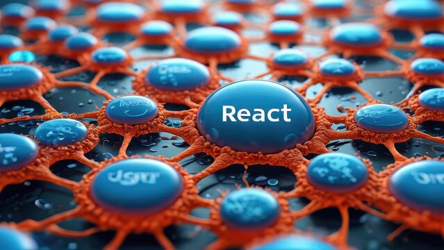 React Programming Network Concept.