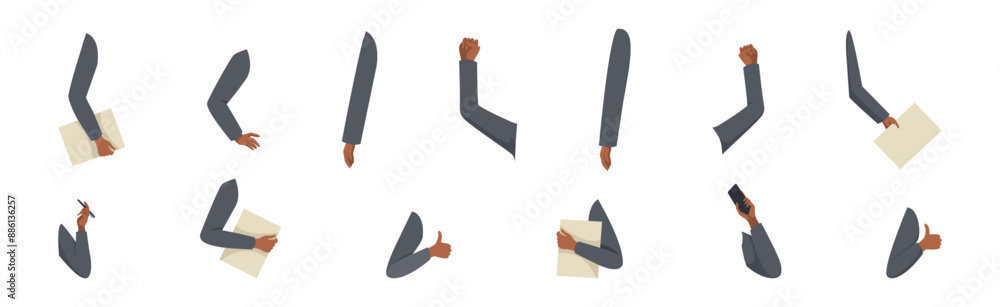 Fototapete office man character constructor with separated body part vector set
