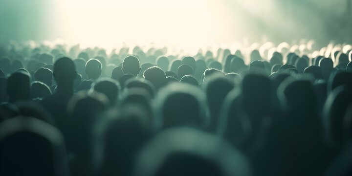 Virtual crowd at underground music fest in grunge style with lofi texture. Concept Underground Music Fest, Virtual Crowd, Grunge Style, Lofi Texture, Creative Vibes