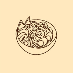 japanese ramen noodles illustration