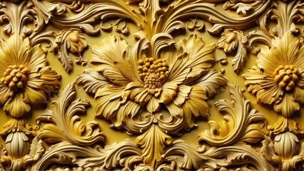 Ornate Golden Floral Carving