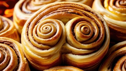 Fototapeta premium Close-up of Freshly Baked Cinnamon Rolls.