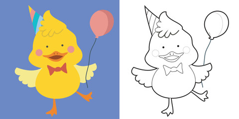 Coloring animal activity page. Educational printable coloring worksheet. Practicing fine motoric skills for children