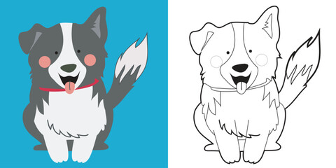 Coloring animal activity page. Educational printable coloring worksheet. Practicing fine motoric skills for children