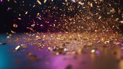 Golden sparkles trendy background. Festive backdrop for your projects.