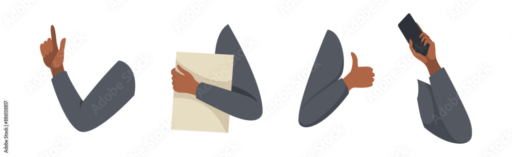 Fototapete office man character constructor with separated body part vector set