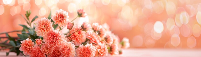 Soft Pink Flowers with Bokeh Background
