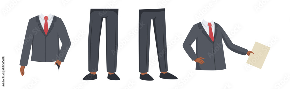 Aufkleber office man character constructor with separated body part vector set