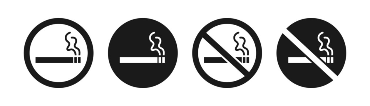 No smoking sign. Smoking area. black symbol. Vector