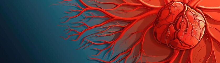Circulatory arteries carotid, flat design illustration