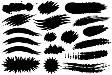 Black brush strokes on white background convey artistic style