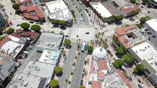 Westwood, California in Los Angeles with 4K Drone Shot Overlooking the Entire City on a Summer Day