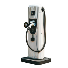 Charging Station for Electric Vehicles Isolated on Transparent or White Background, PNG