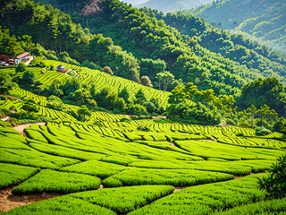 rice terraces in island
