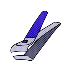 toe nail clipper halftone hand drawn  color vector illustration