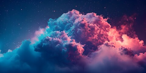 Vibrant and Ethereal Cloud Data Storage Abstract