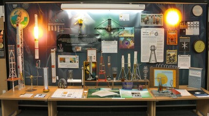 Science fair display with innovative projects