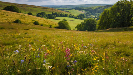 Fototapeta premium meadow with wildflowers