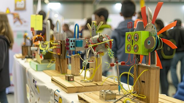 Science fair display with innovative projects