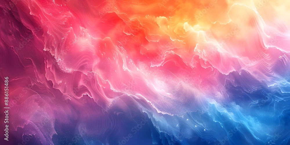 Poster vibrant and psychedelic data cloud in abstract and creative digital art form
