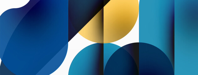 Fototapeta premium Circles and round shapes geometric minimal background. Transparent geometric shapes composition for wallpaper, banner, background or landing