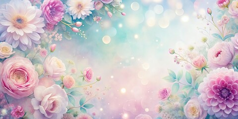 Dreamy floral flowery backgrounds in soft pastel colors for whimsical designs, dreamy, floral, flowery, background, soft