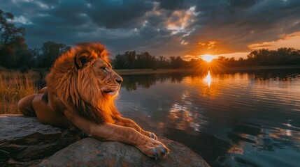 Lionhead developing healthy habits with ISO sensitivity settings during a lake sunset