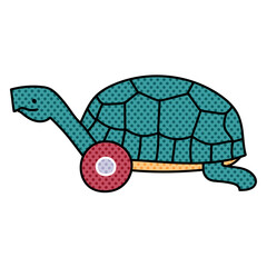 injured tortoise leg halftone hand drawn  color vector illustration