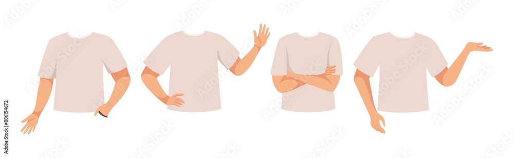 Aufkleber man character constructor with separated body parts vector set