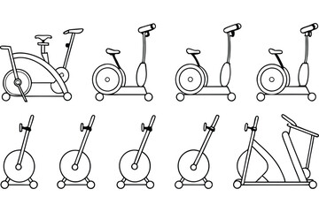 Elliptical Machine Art Vibrant Line Illustration Concepts Gallery