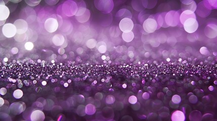 Ultra HD silver and white glitter lights, de-focused, with minimalist violet patterns