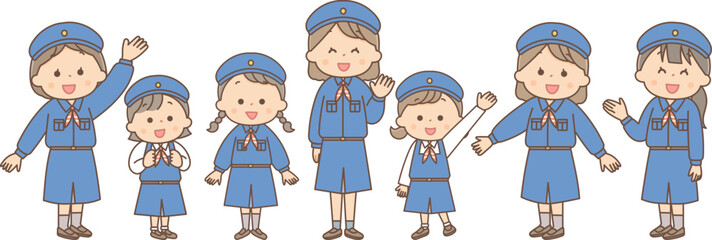 ガールスカウトの女の子たち全身セット