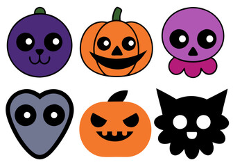  Set of Halloween Clipart Icons vector illustration 