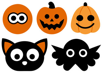 Fototapeta premium Set of Halloween Clipart Icons vector illustration 