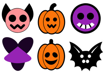  Set of Halloween Clipart Icons vector illustration 