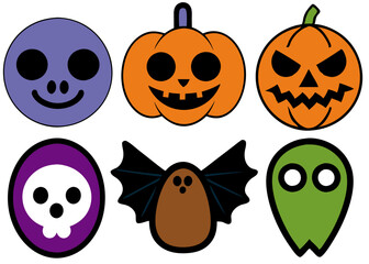  Set of Halloween Clipart Icons vector illustration 