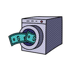 money laundry halftone hand drawn  color vector illustration