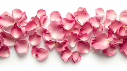 Obraz premium pink rose petals isolated on white background