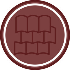 Roofing Tiles Vector Line Double Circle Maroon