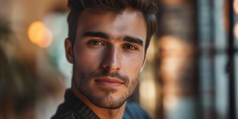 Obraz premium Porträt eines jungen Mannes in gemütlicher Umgebung
