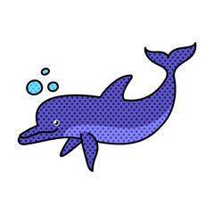 dolphin halftone hand drawn  color vector illustration