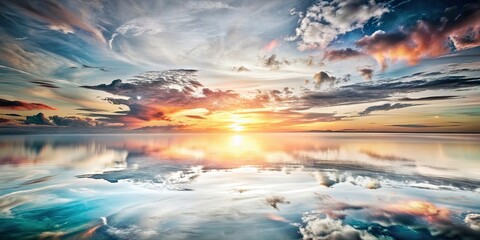 Vibrant and dreamy world painted in hues of a sunset , sunset, colorful, vibrant, dreamy, sky, clouds, landscape, nature, beauty