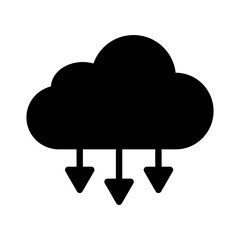 cloud database icon or logo isolated sign symbol vector illustration - high quality black style vector icons