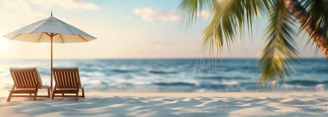 Tranquil Tropical Paradise: Beach Relaxation at Sunset