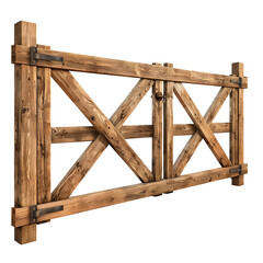 Tall plank wood fence-gate fence for ranch fencing