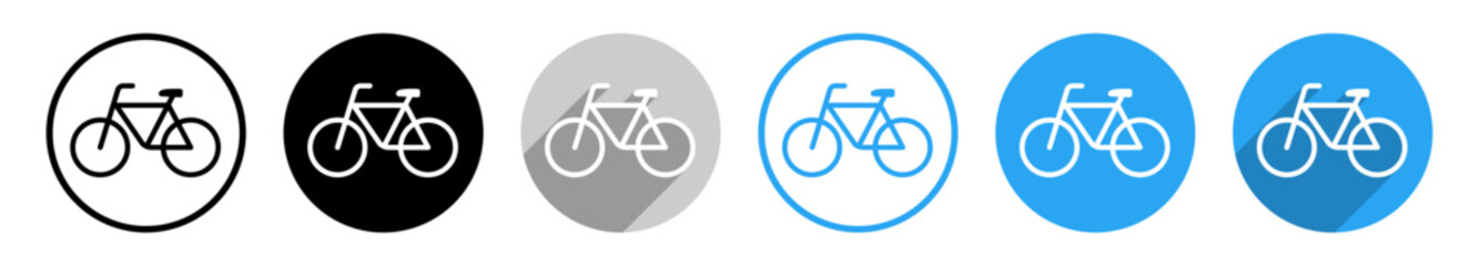 Fototapeta premium Fahrrad Vektor Symbol im Kreis verschiedene Varianten