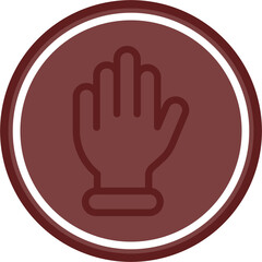 Hand Vector Line Double Circle Maroon