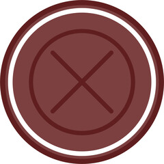 Fototapeta premium Cancel Vector Line Double Circle Maroon