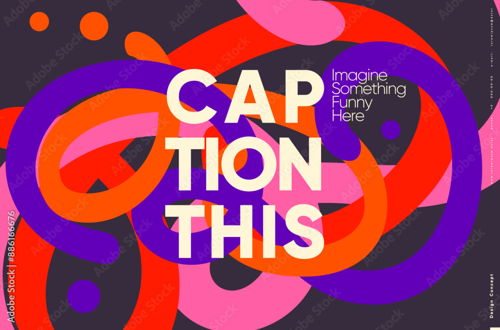 Poster bold and abstract poster design featuring vibrant color scheme and flowing shapes, perfect for moder
